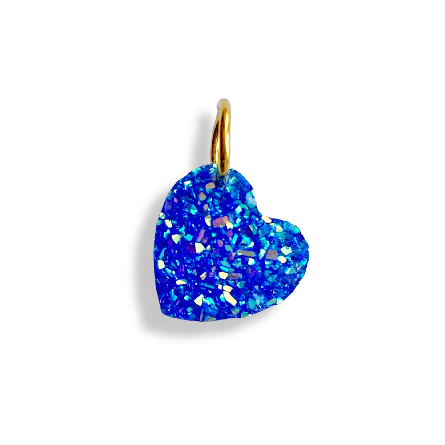 Cœur pailleté bleu - charm