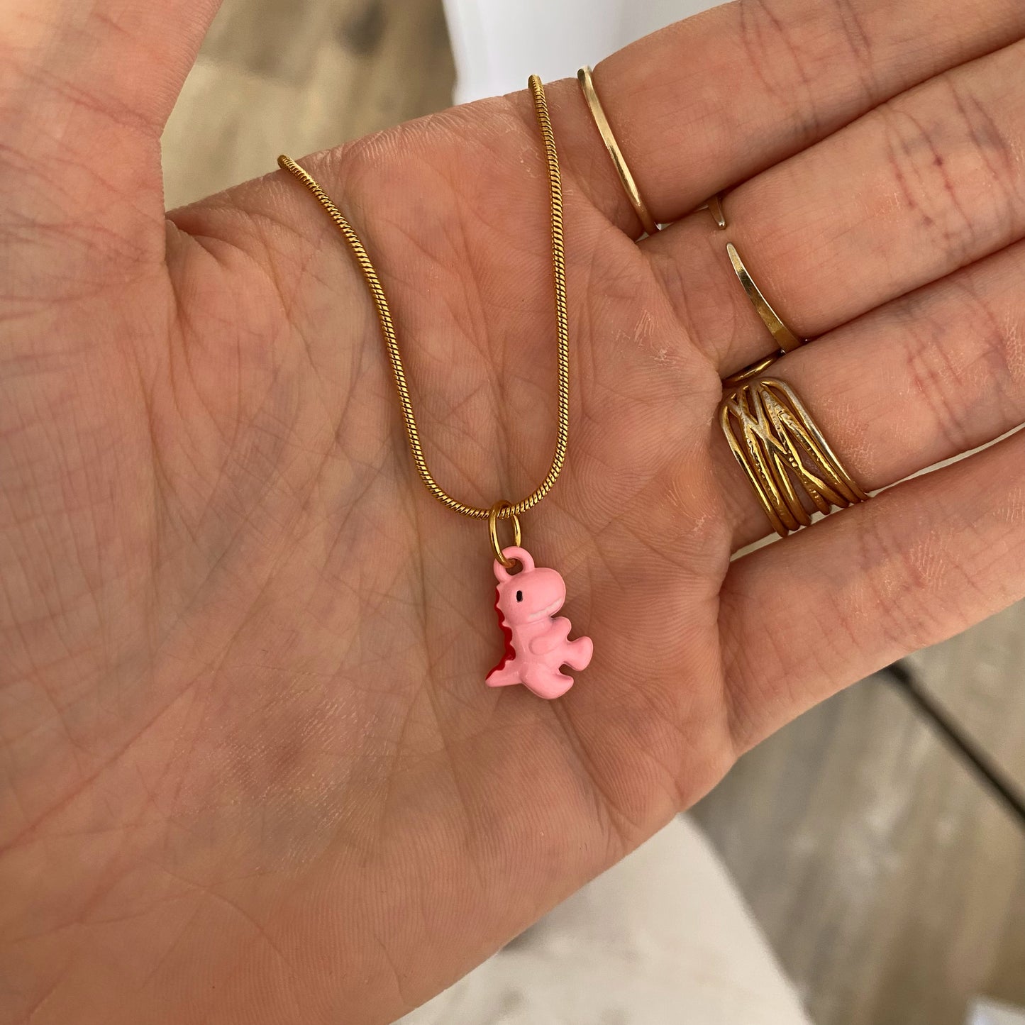 Mini dinosaure rose - charm