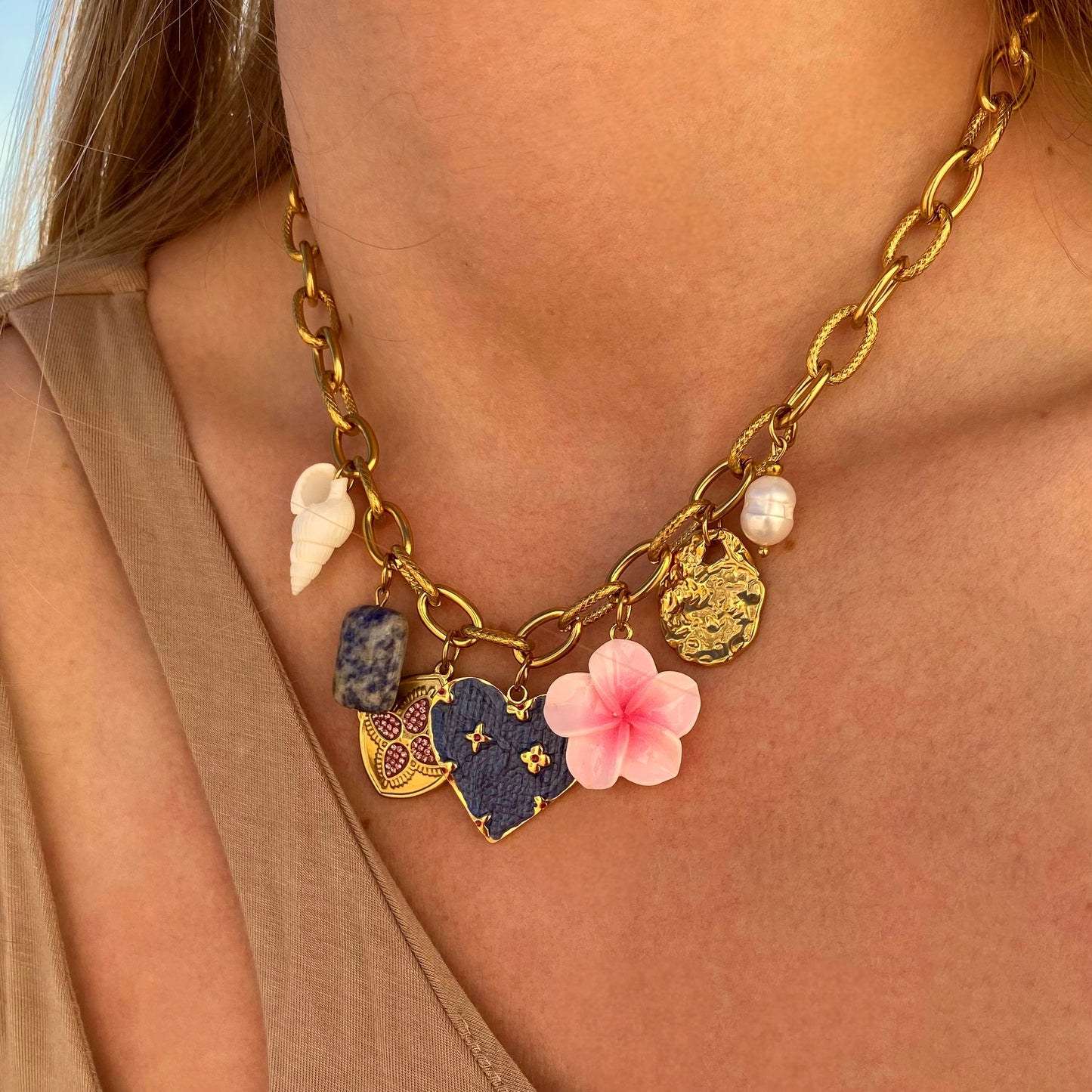 Losange fleuri - charm