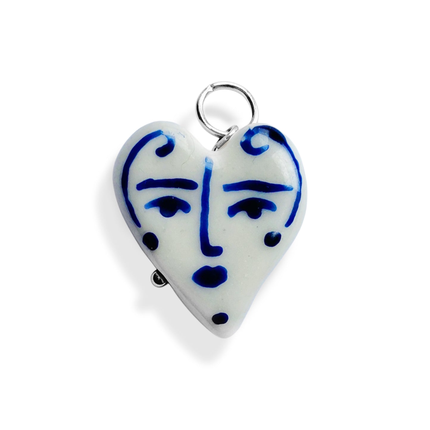 Cœur visage bleu - charm
