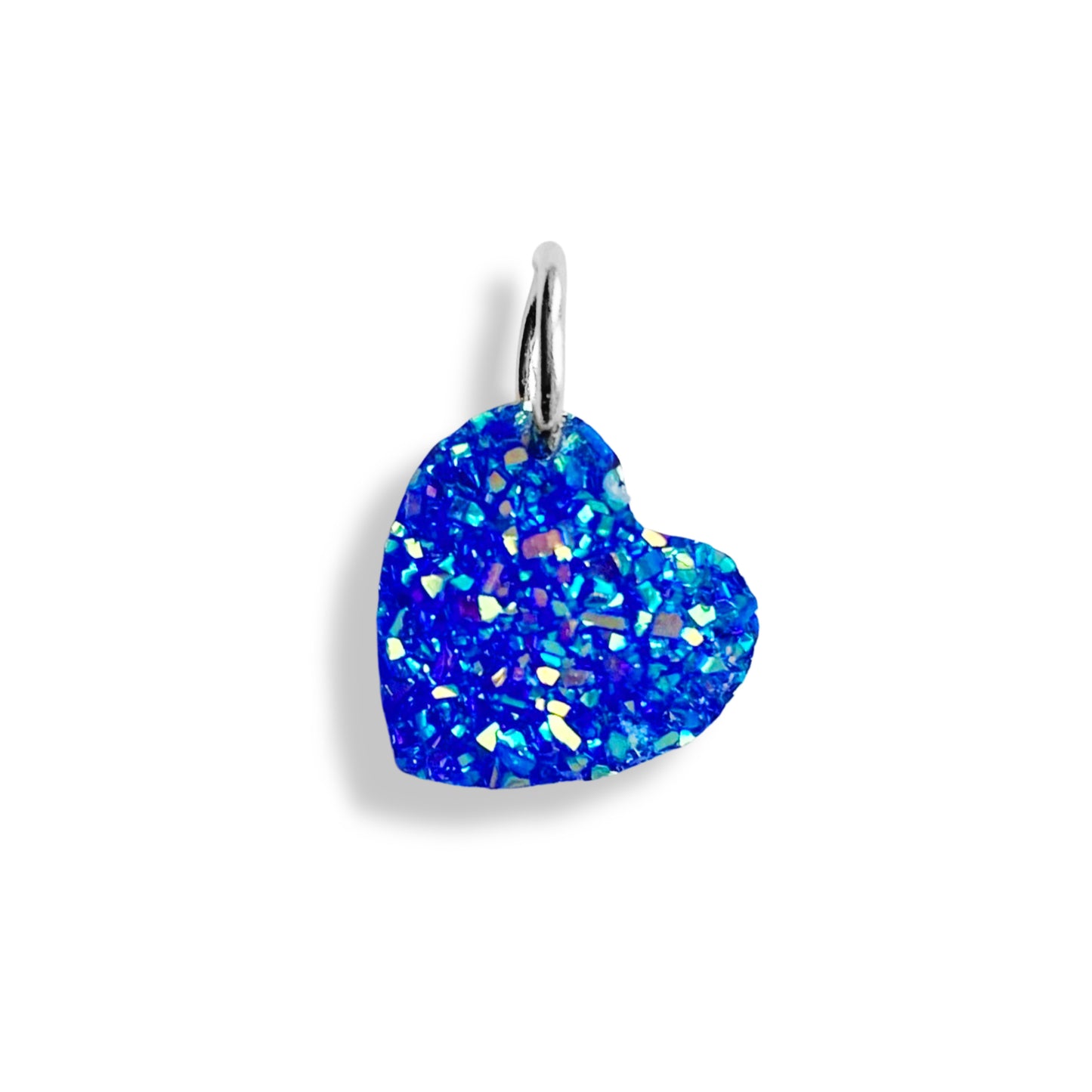 Cœur pailleté bleu - charm