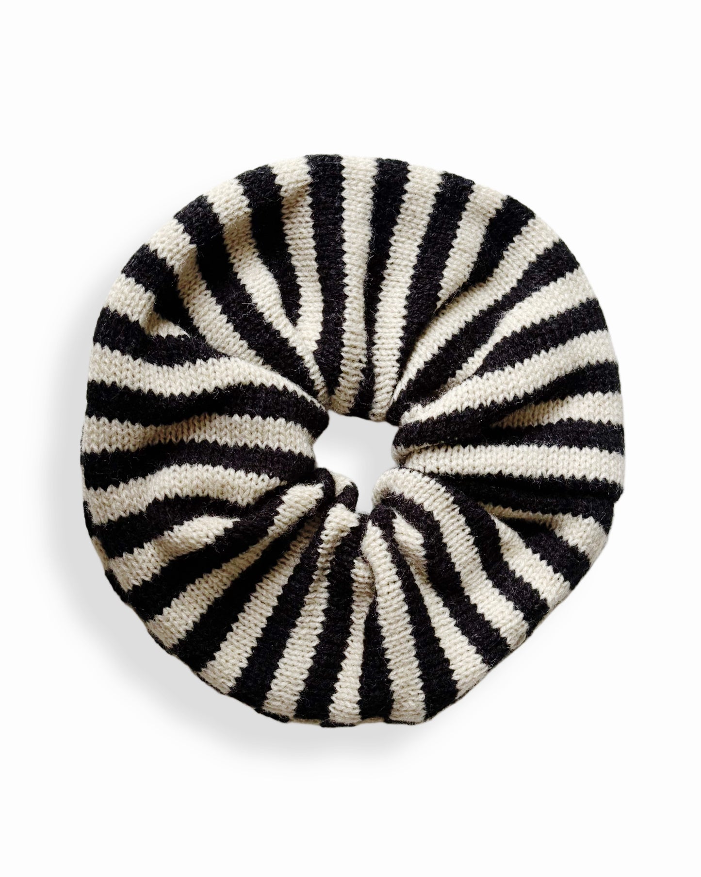 Grand chouchou à rayures noir & blanc