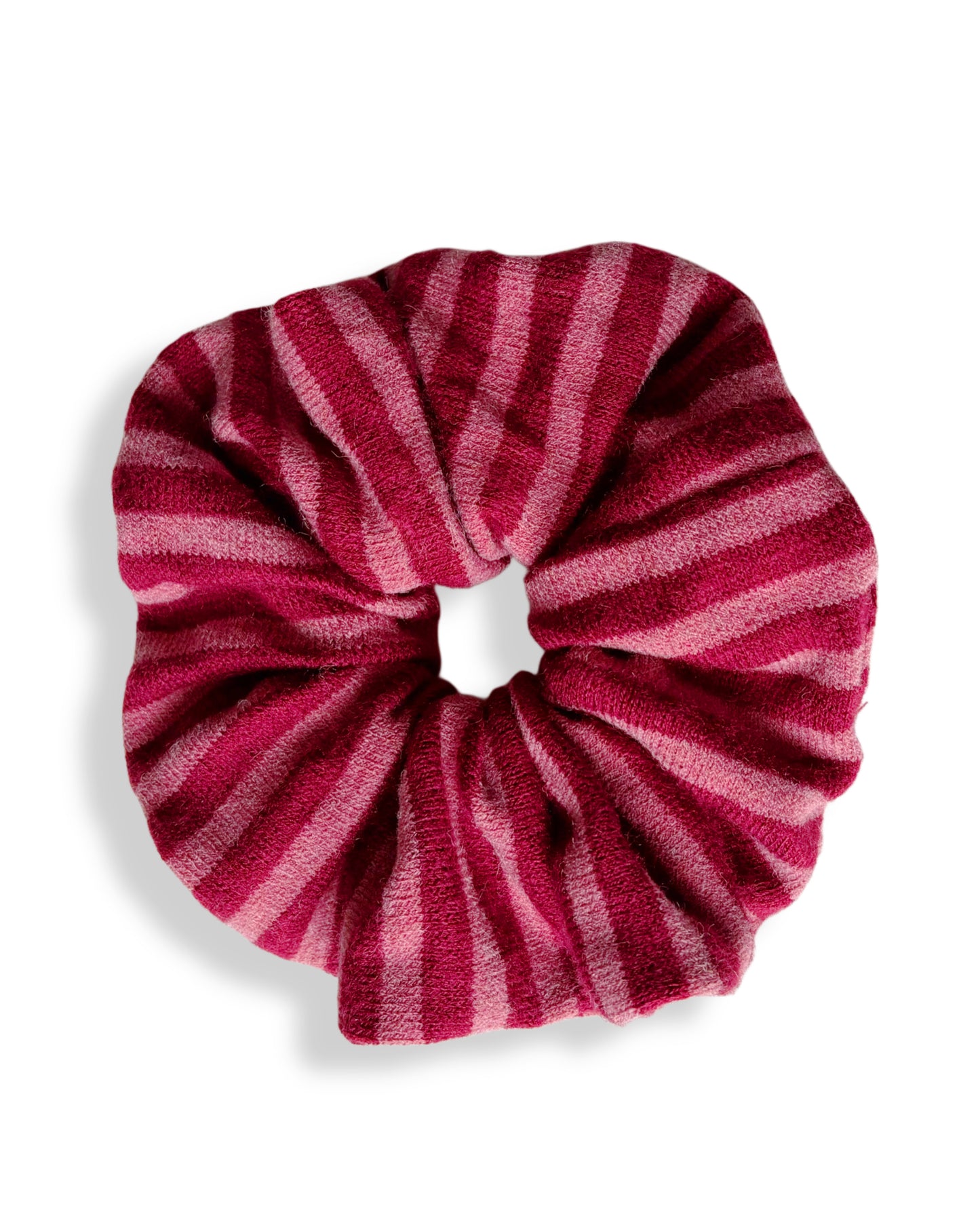 Grand chouchou à rayures roses