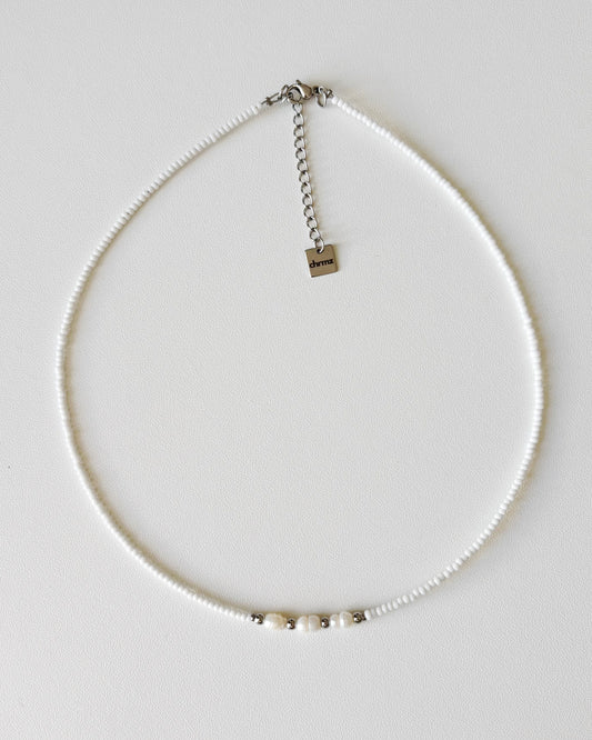 Collier de perles Elsie blanc