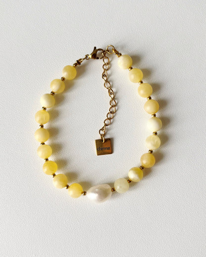 Bracelet de perles Eden - jaune clair
