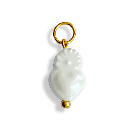 Cœur céramique blanc - charm