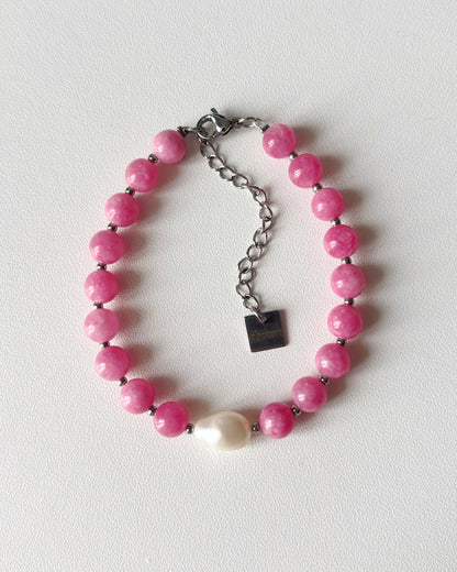 Bracelet de perles Eden - rose bonbon