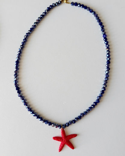 Collier Joline - Bleu/Rouge