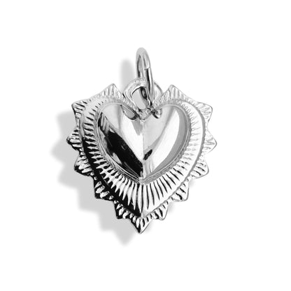 Pendentif en acier inoxydable argenté en forme de cœur.