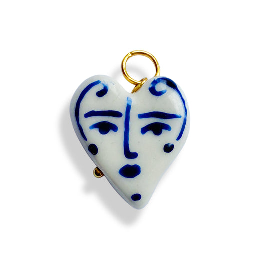 Cœur visage bleu - charm
