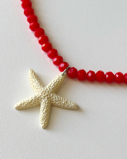 Collier Joline - Rouge/Crème