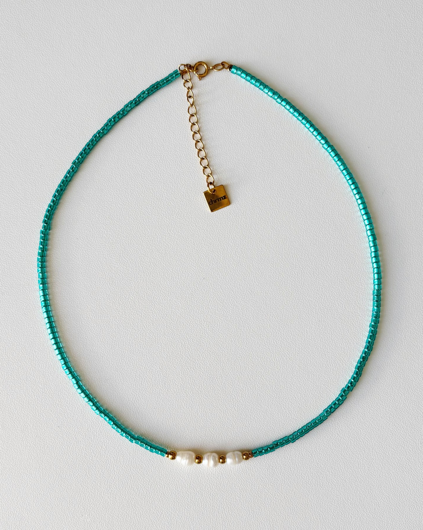 Collier de perles Elsie azur