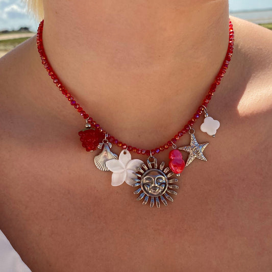 Mer rouge - collier charms