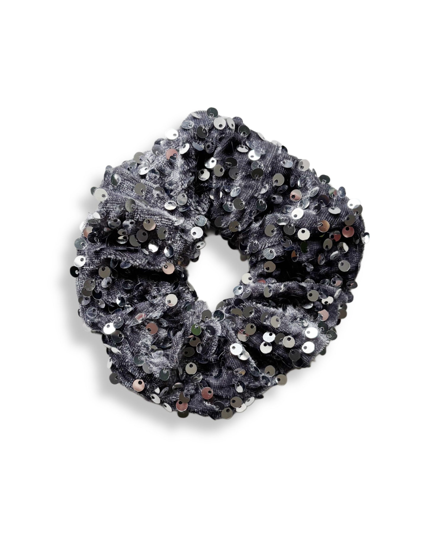 Chouchou à sequins argenté