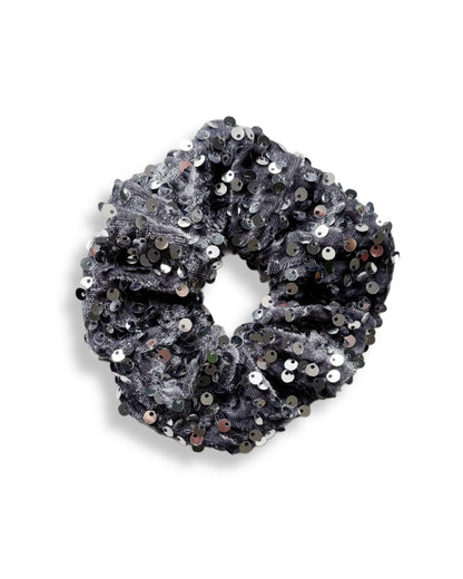 Chouchou à sequins argenté