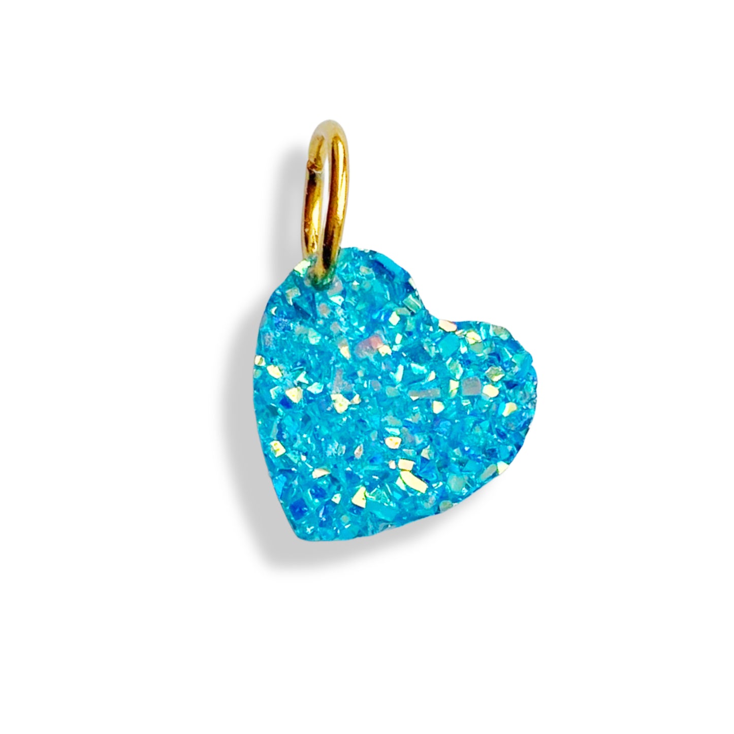 Cœur pailleté bleu - charm