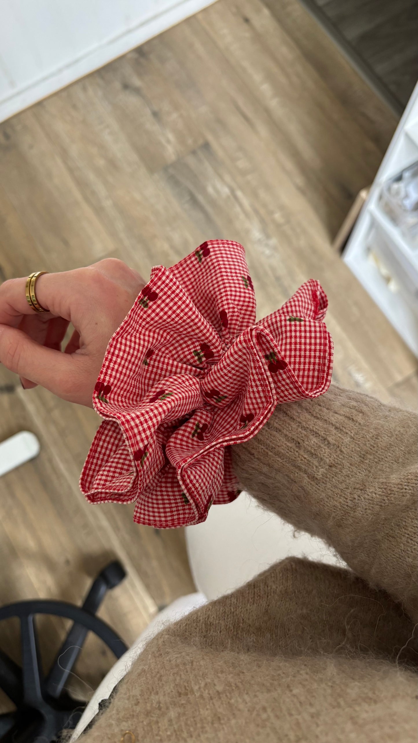 Grand chouchou Vichy Cerises