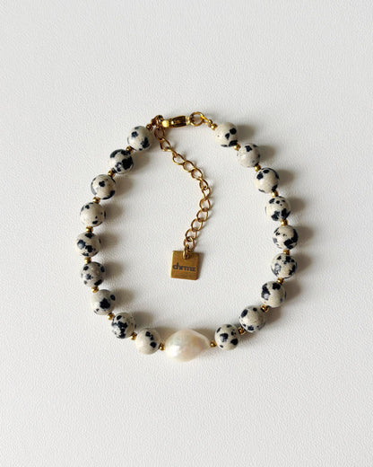 Bracelet de perles Eden - tacheté noir