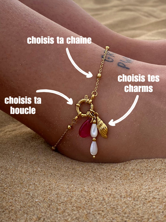Chaîne de cheville à boucle personnalisable