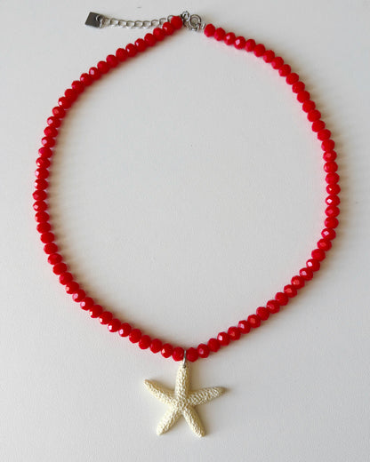Collier Joline - Rouge/Crème