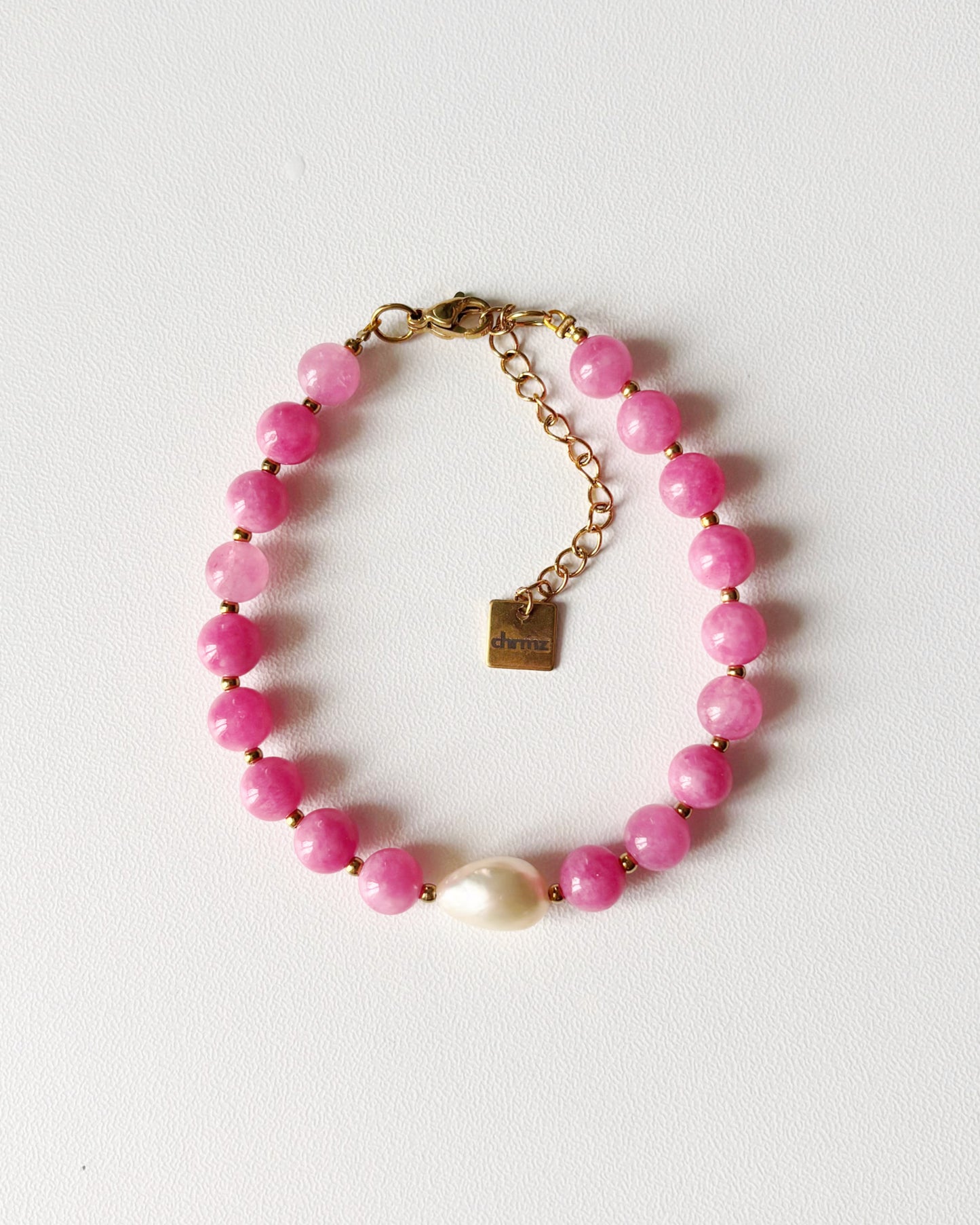 Bracelet de perles Eden - rose bonbon