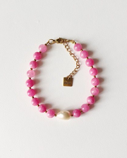 Bracelet de perles Eden - rose bonbon