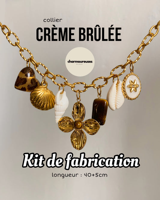 Kit de fabrication - collier « Crème brûlée »
