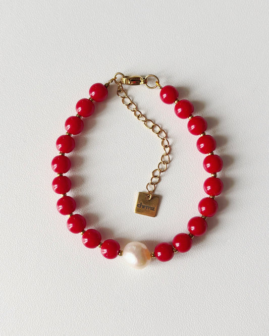 Bracelet de perles Eden - rouge