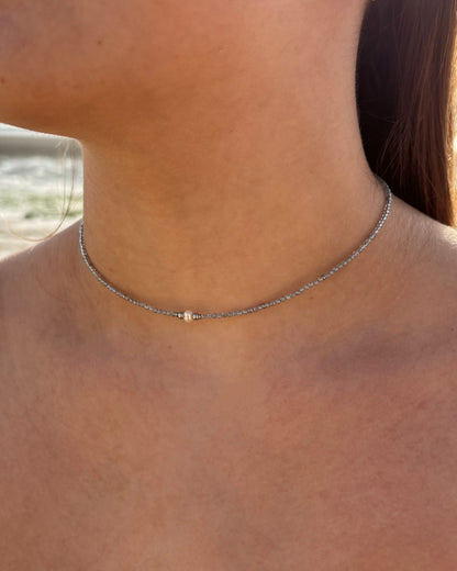 Collier de perles Ninon gris