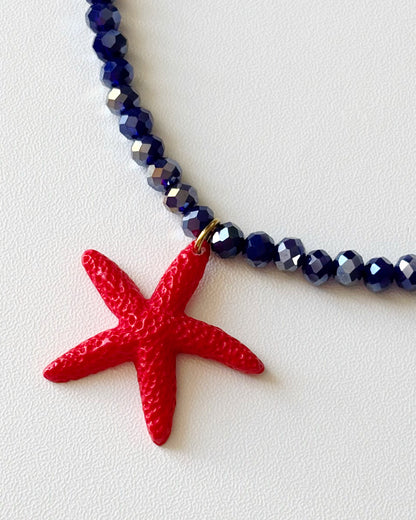 Collier Joline - Bleu/Rouge