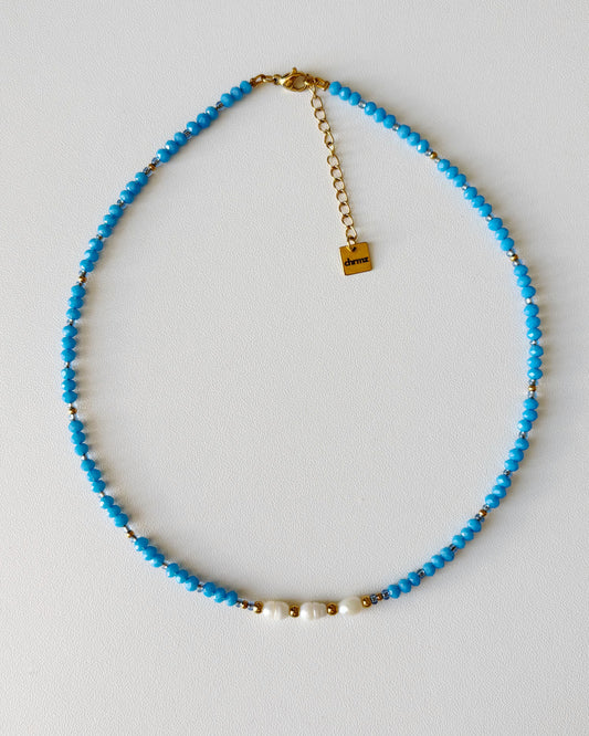 Collier de perles Elsie bleu