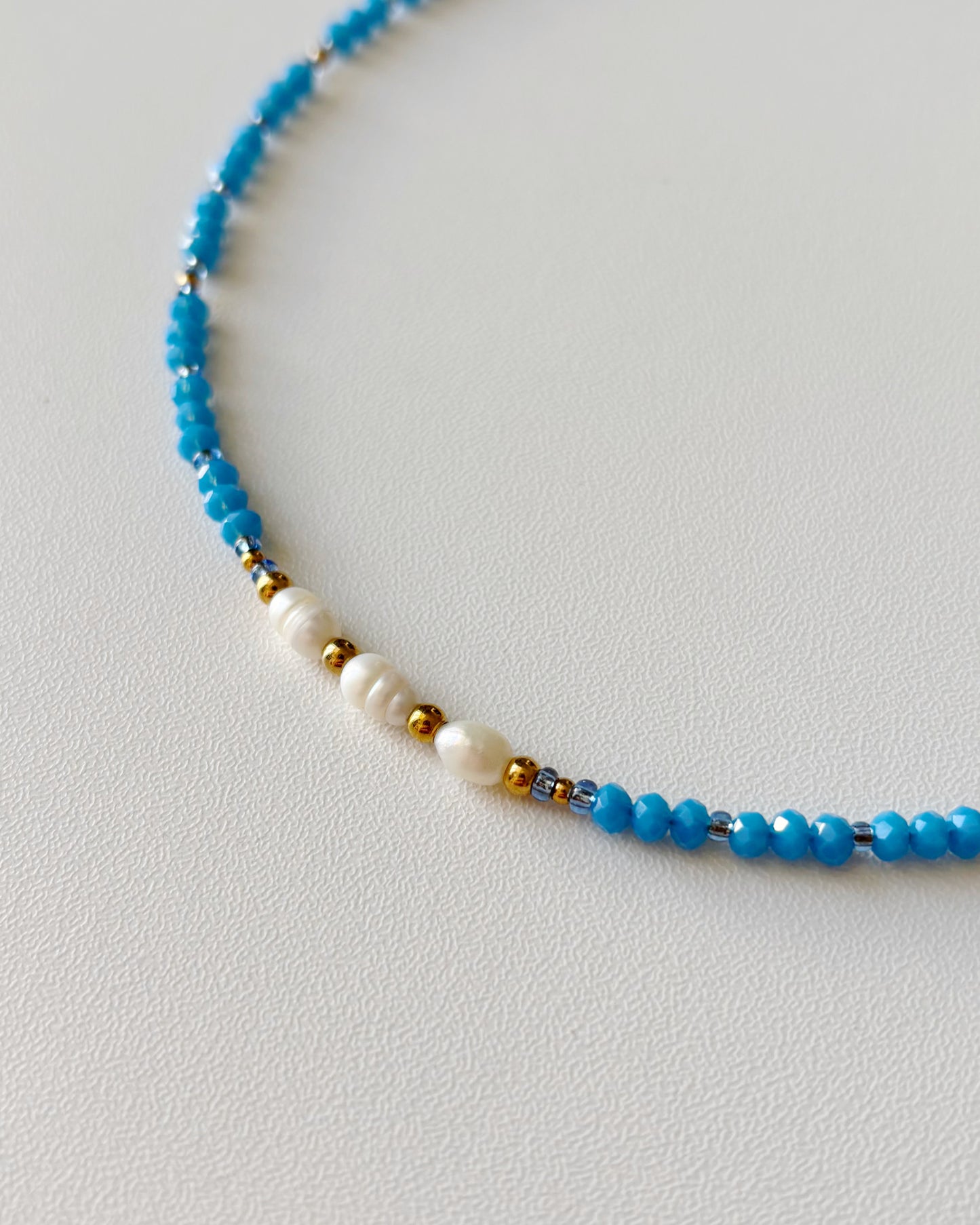 Collier de perles Elsie bleu