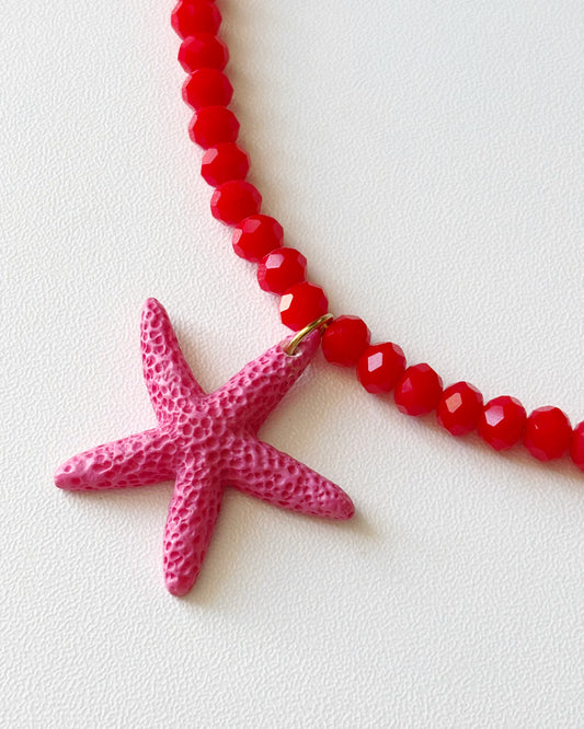 Collier Joline - Rouge/Rose