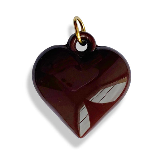 Grand cœur marron - charm
