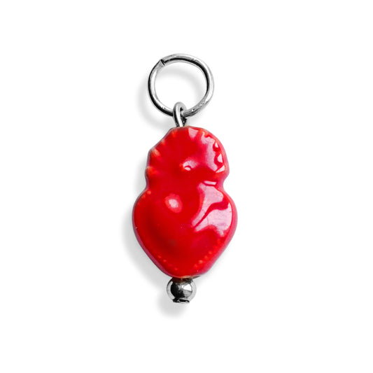 Cœur céramique rouge - charm
