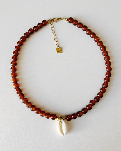 Collier de perles Camilla marron