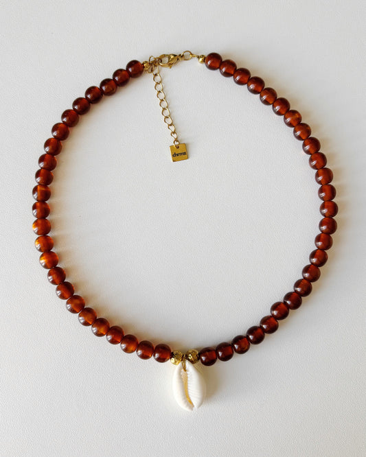 Collier de perles Camilla marron