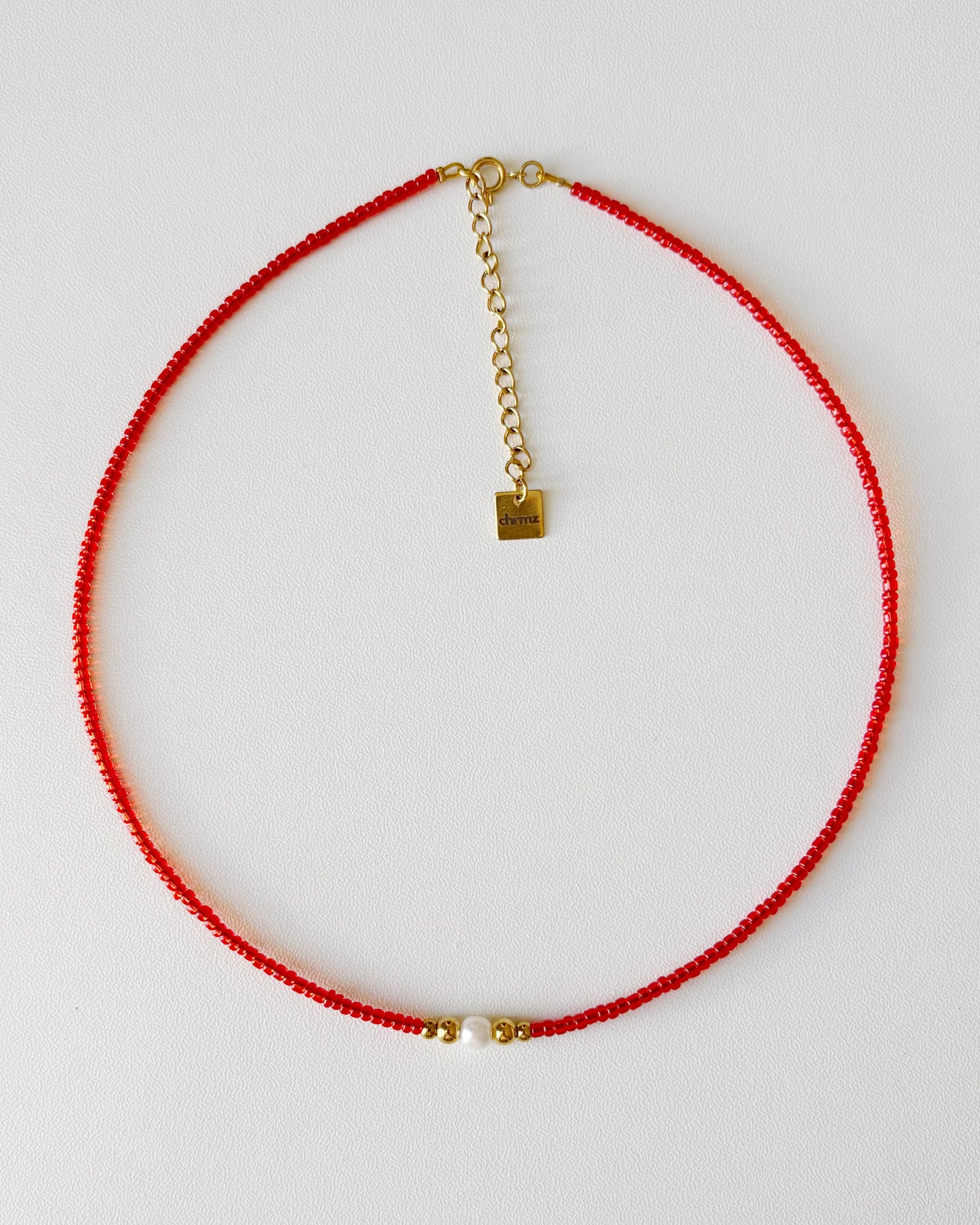 Collier de perles Ninon rouge